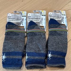 Smartwool Men’s Gray and Blue Wool Socks NWT - set of 3